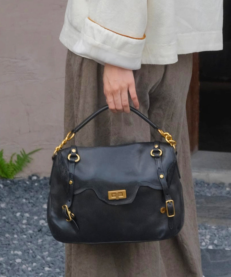 Chic Orange Solid Durable Leather Women Doctor Bag