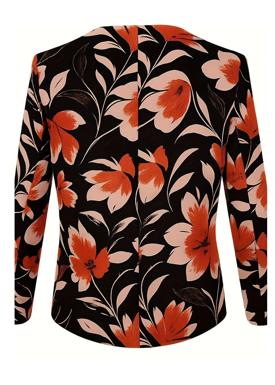 Chic Peter Pan Collar Print Satin Suit Coat Fall