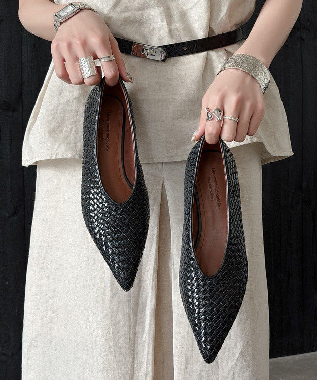 Chic Pointed Toe Wedge Shoes Gold Cowhide Leather