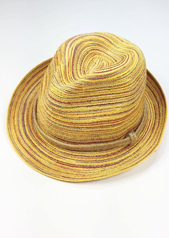 Chic Rainbow Hand WovenFoldable Floppy Sun Hat