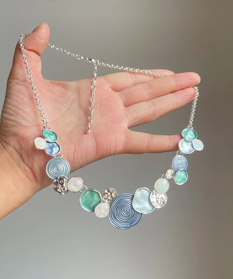 Chic Rainbow Sterling Silver Rose Hollow Out Lariat Necklace