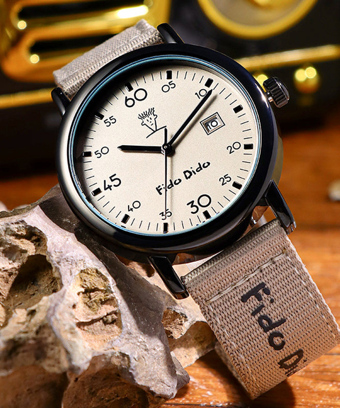 Chic Red Alloy Fabric Quartz Movement Watch