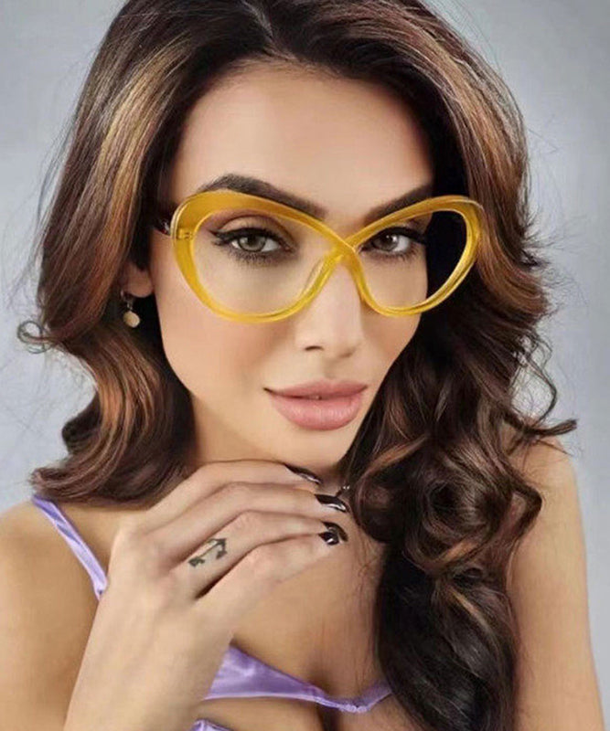 Chic Red Blue PC Blue Light Blocking Intersection Asymmetrical Full Frame Reading Glasses