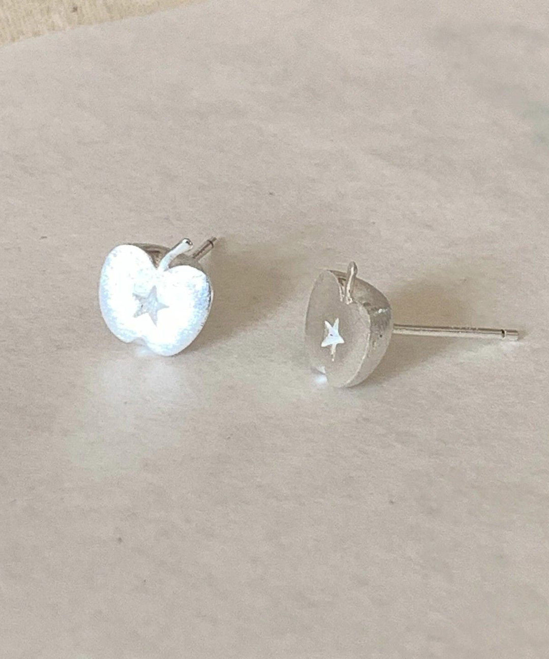 Chic Silk Alloy Frosted Apple Stud Earrings
