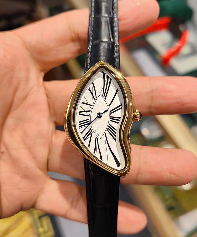 Chic Silk Leather Patchwork Asymmetrical Quartz Men Watches - Omychic