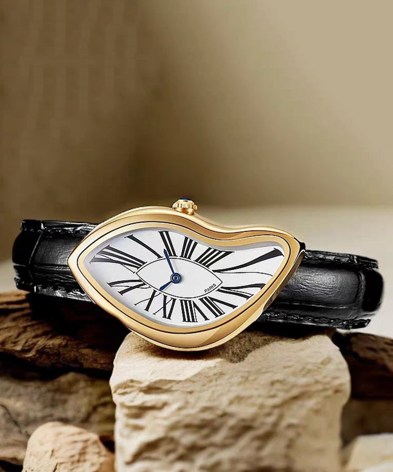 Chic Silk Leather Patchwork Asymmetrical Quartz Men Watches - Omychic