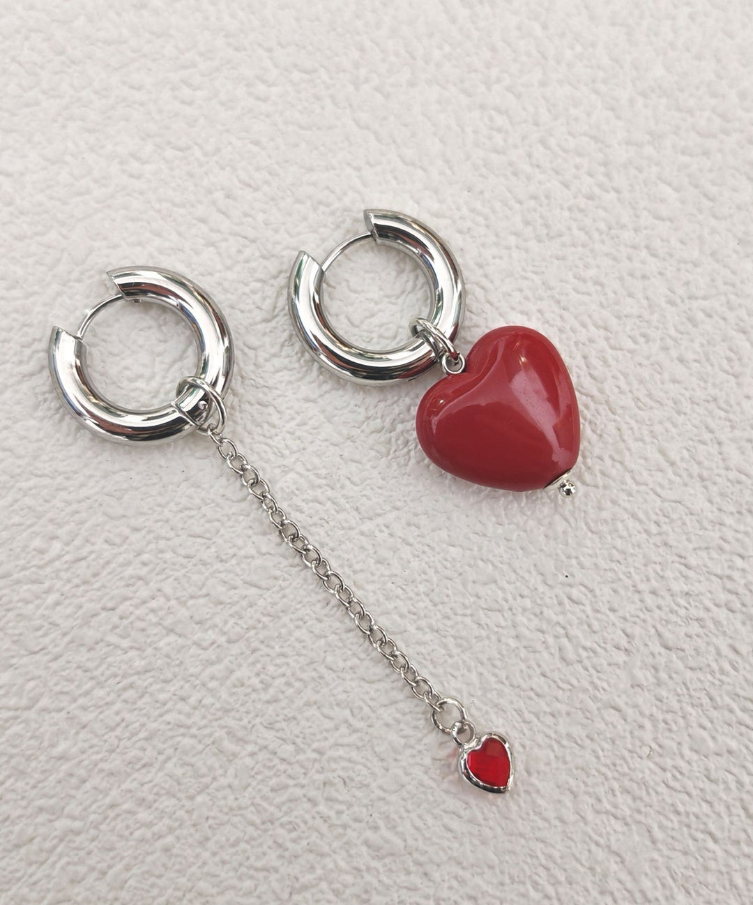 Chic Silk Stainless Steel Asymmetrical Love Drop Earrings
