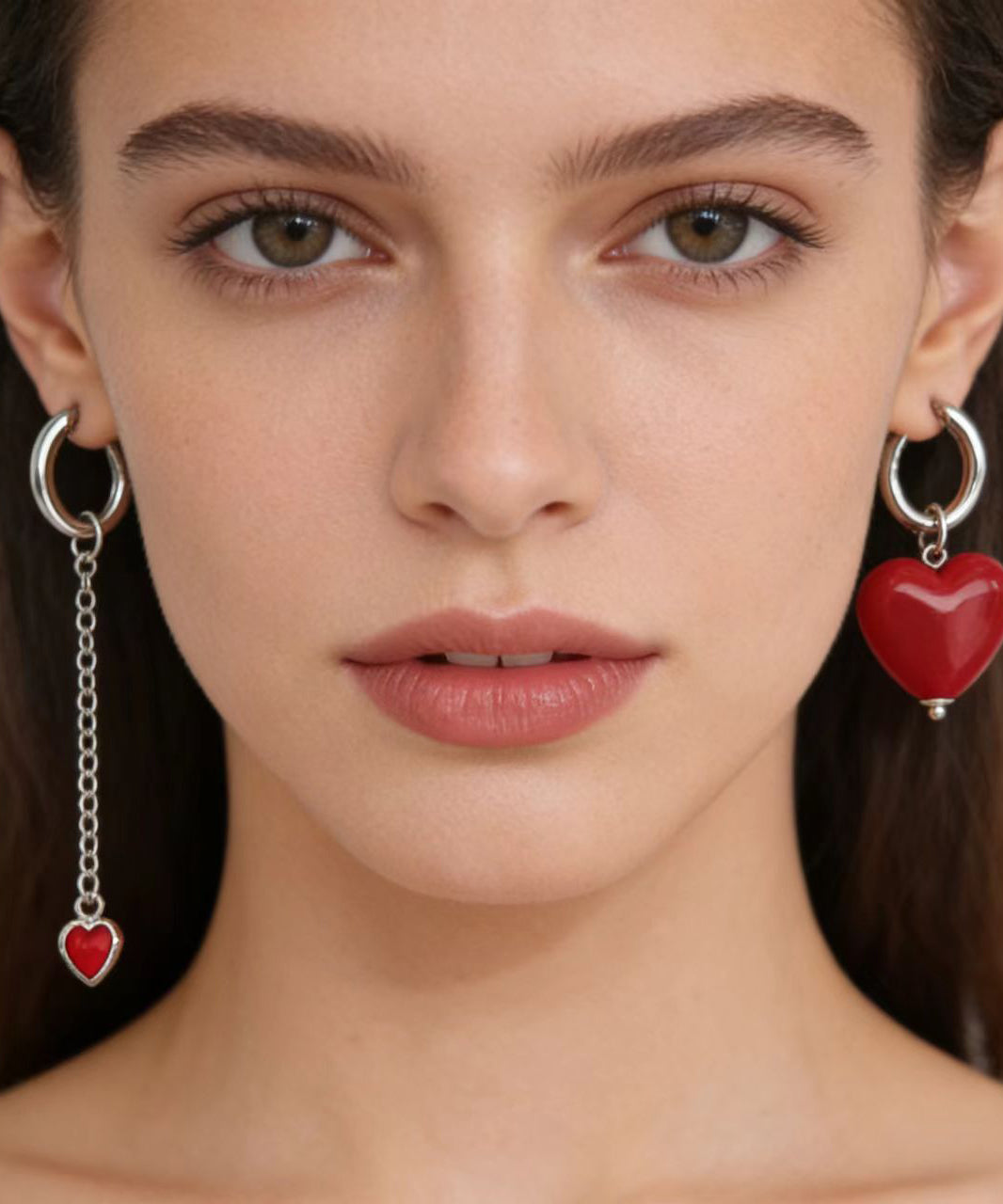 Chic Silk Stainless Steel Asymmetrical Love Drop Earrings