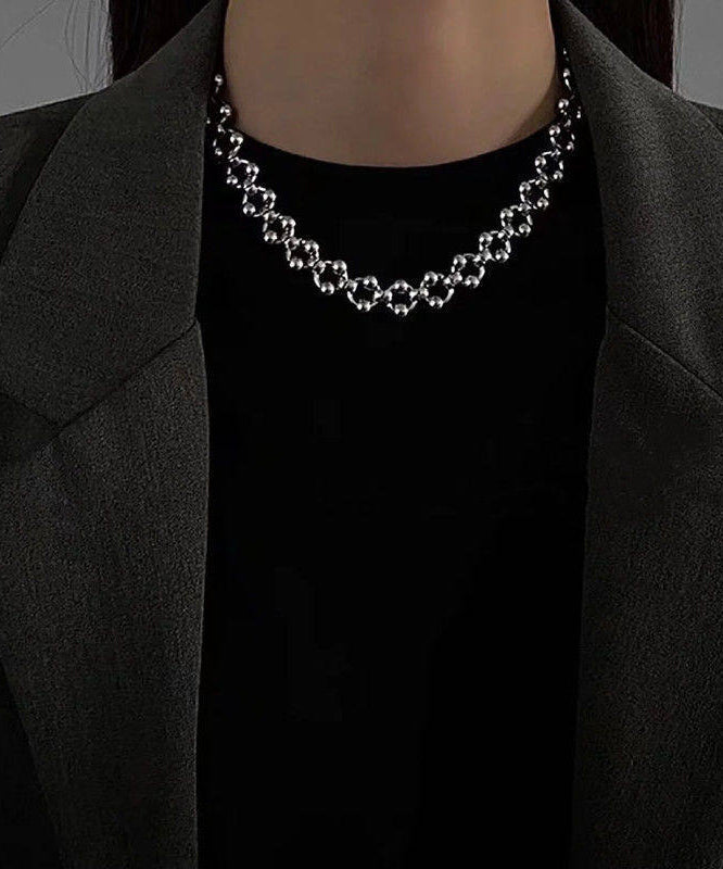 Chic Silk Stainless Steel Hollow Out Chain Necklace - Omychic