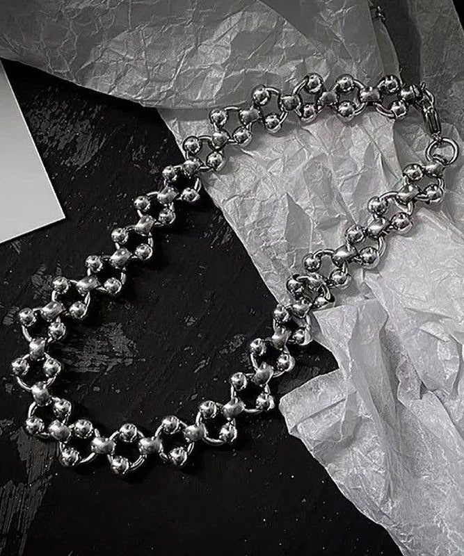 Chic Silk Stainless Steel Hollow Out Chain Necklace - Omychic