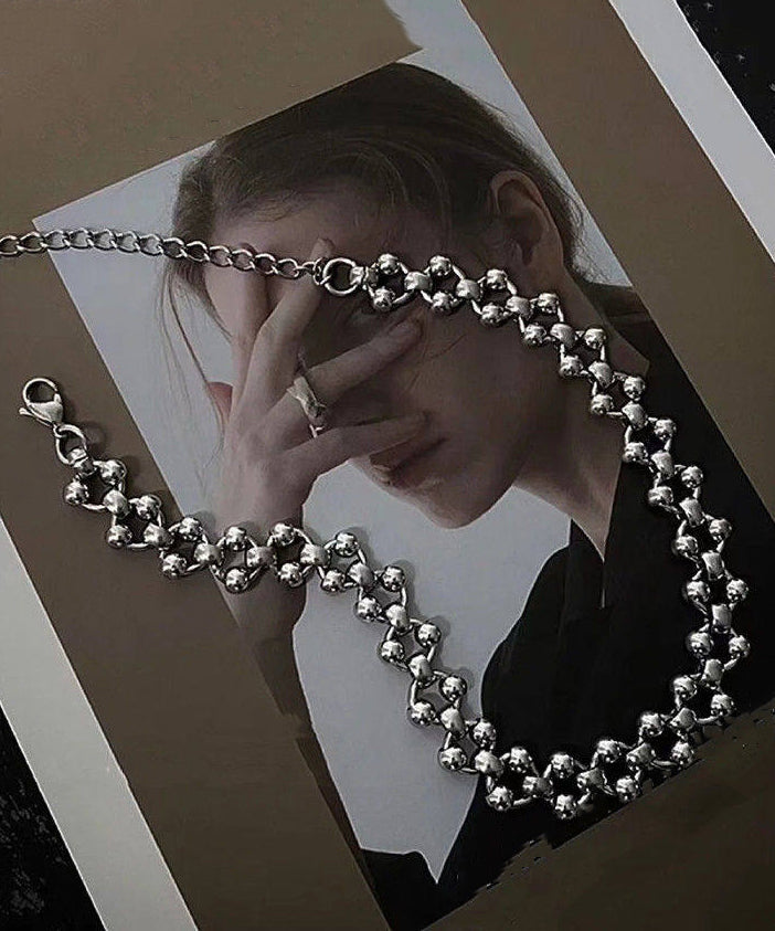 Chic Silk Stainless Steel Hollow Out Chain Necklace - Omychic