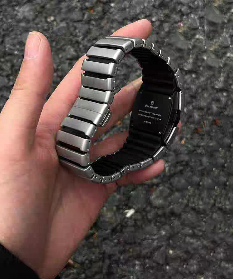 Chic Silk Stainless Steel Square Electronic Men Watches - Omychic