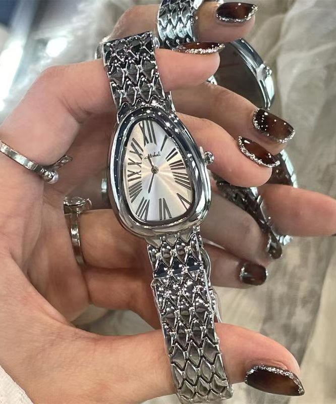 Chic Silk Stainless Steel Zircon Serpentine Waterproof Watches