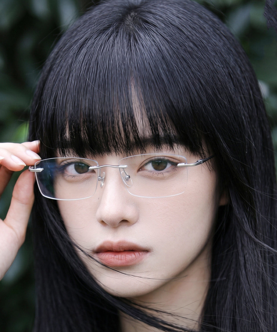 Chic Silk Titanium Alloy Squar Rimless Reading Glasses