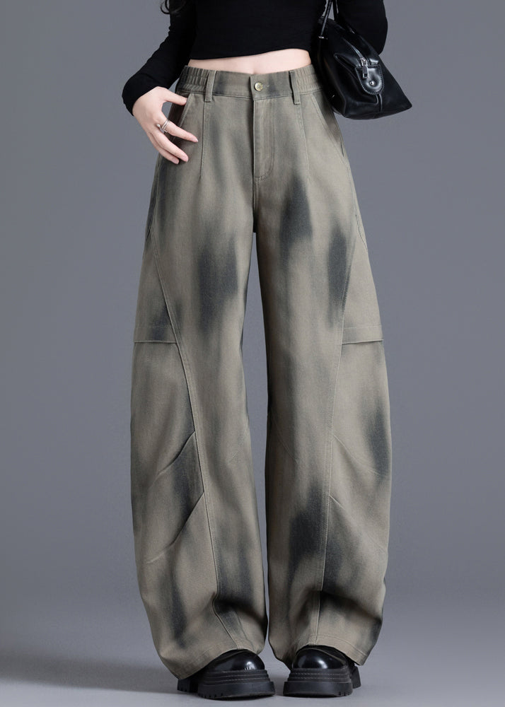 Chic Tie Dye Print Elastic Waist Denim Pants Spring