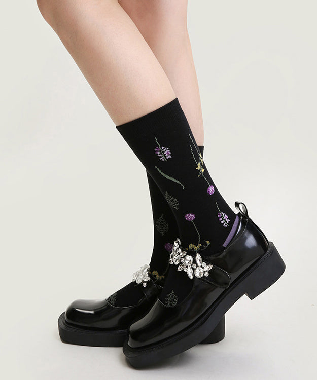 Chic Versatile Jacquard Cotton Crew Socks