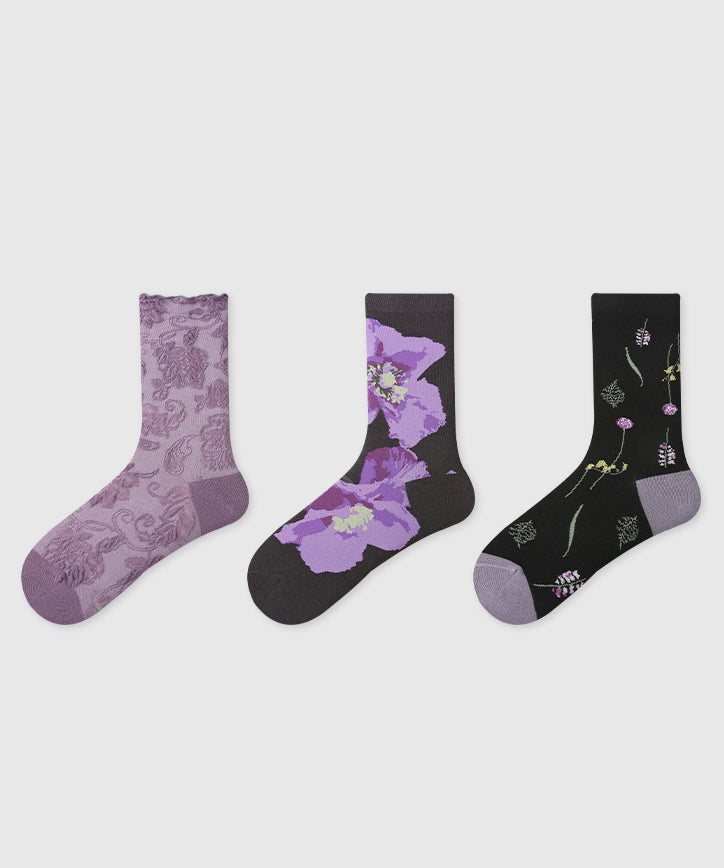 Chic Versatile Jacquard Cotton Crew Socks