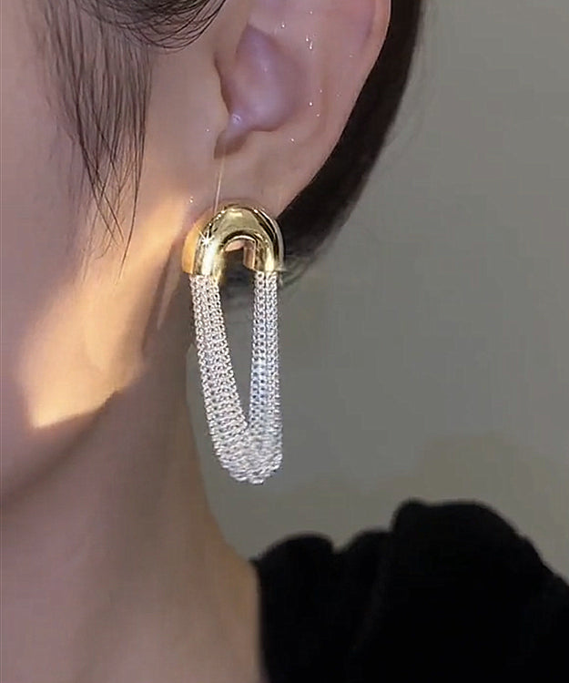 Chic Versatile U-Shaped Metal Chain Tassel Earrings