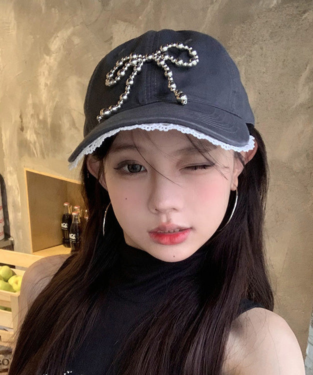 Chic White Lace Bow Versatile Baseball Cap Hat