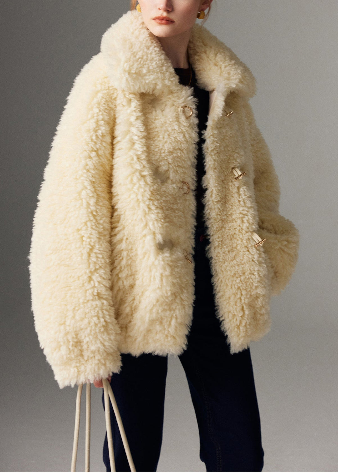 Chic Yellow Oversized Warm Teddy Faux Fur Coats Winter