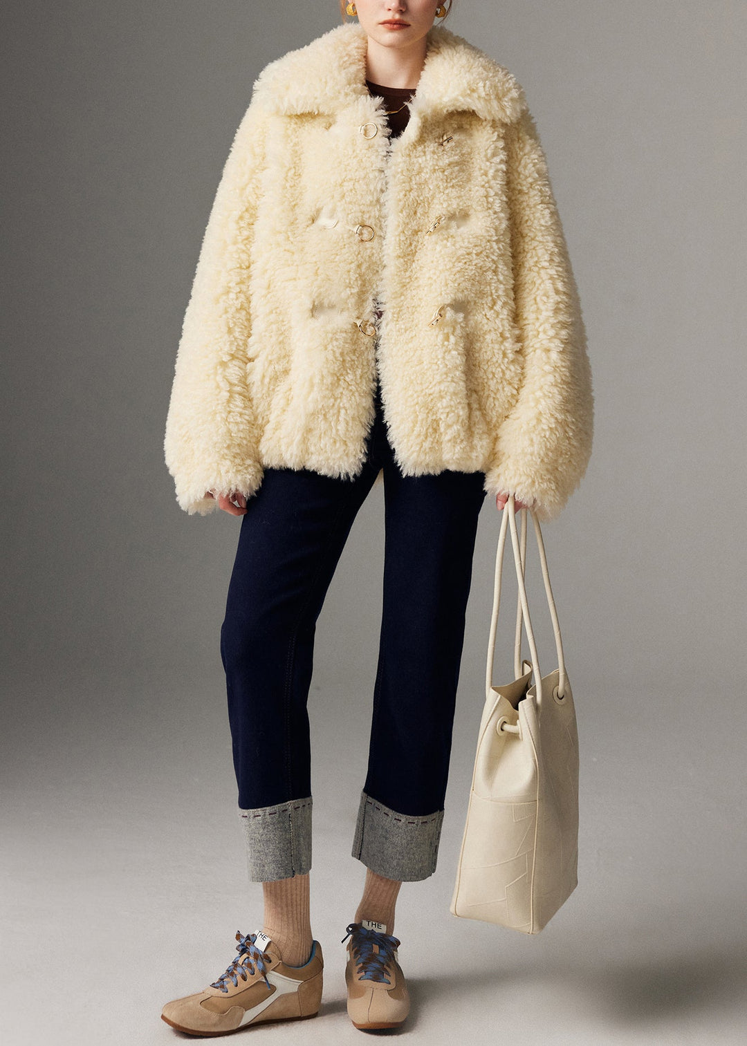 Chic Yellow Oversized Warm Teddy Faux Fur Coats Winter