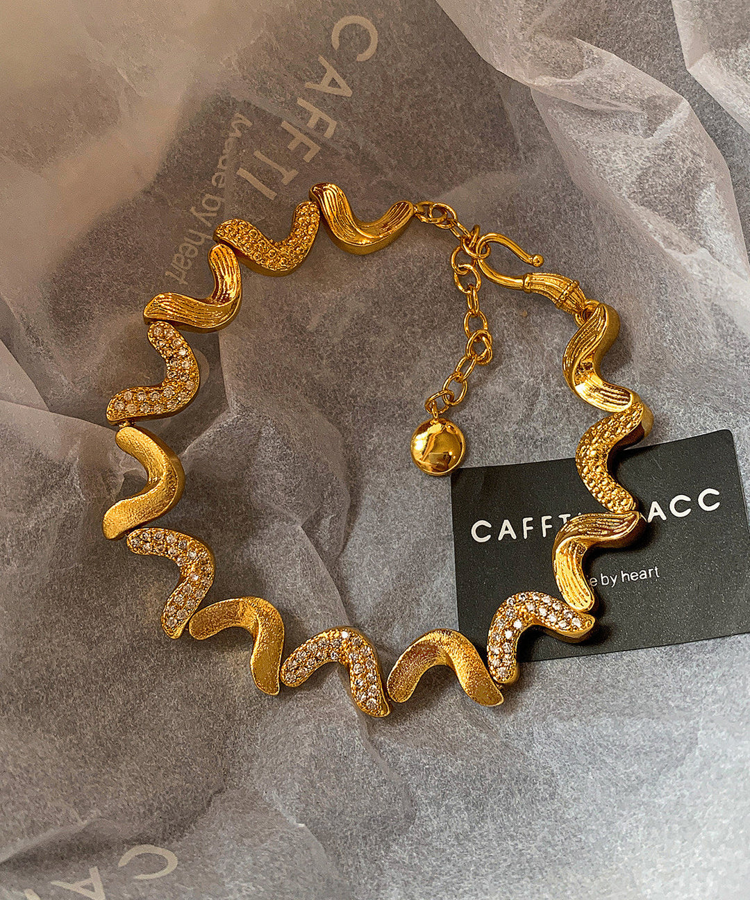 Chic Zircon Double-layer Metal And Pearl Bracelet Two Pieces Set - Omychic