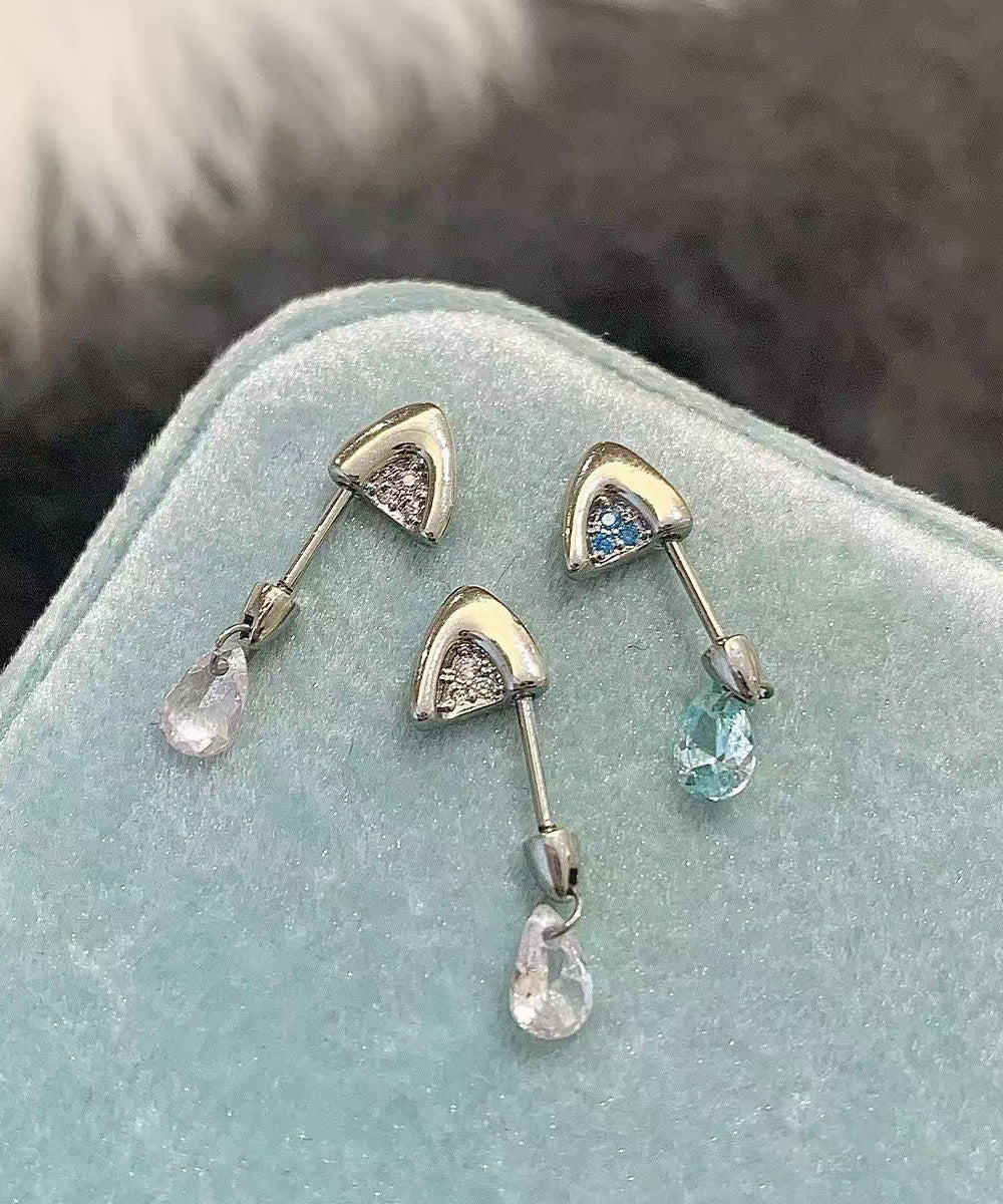 Chic Zircon Titanium Steel Stud Earrings