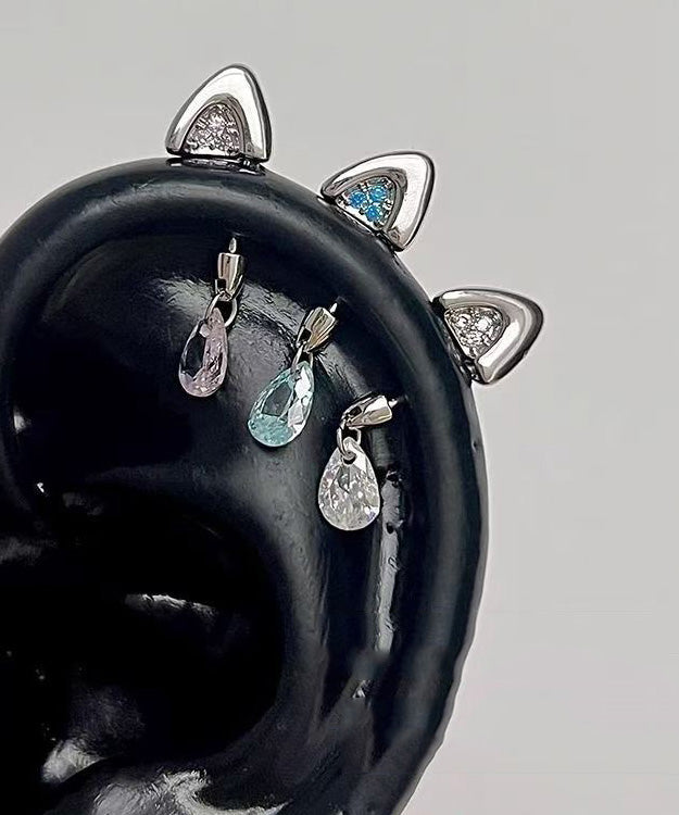 Chic Zircon Titanium Steel Stud Earrings