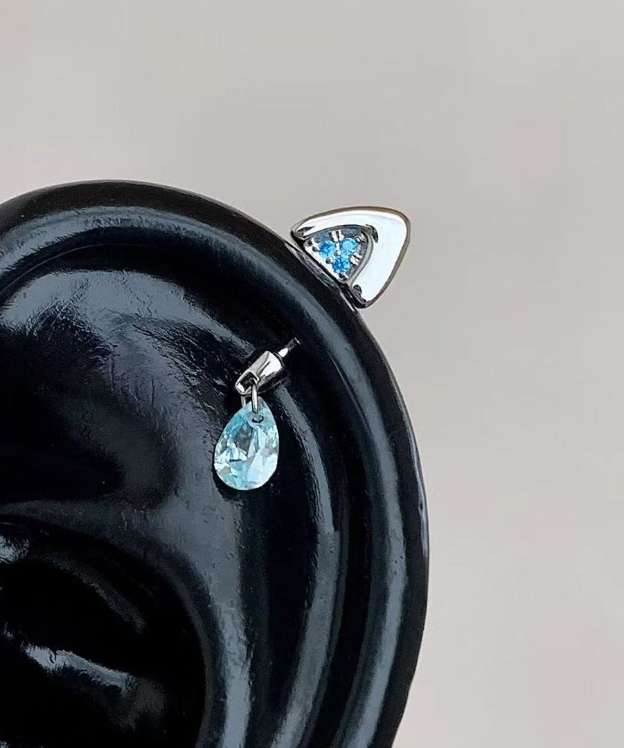 Chic Zircon Titanium Steel Stud Earrings