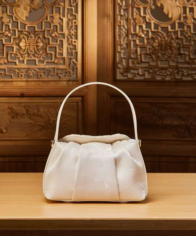 Chinese Style Beige Jacquard Versatile Tote Bag