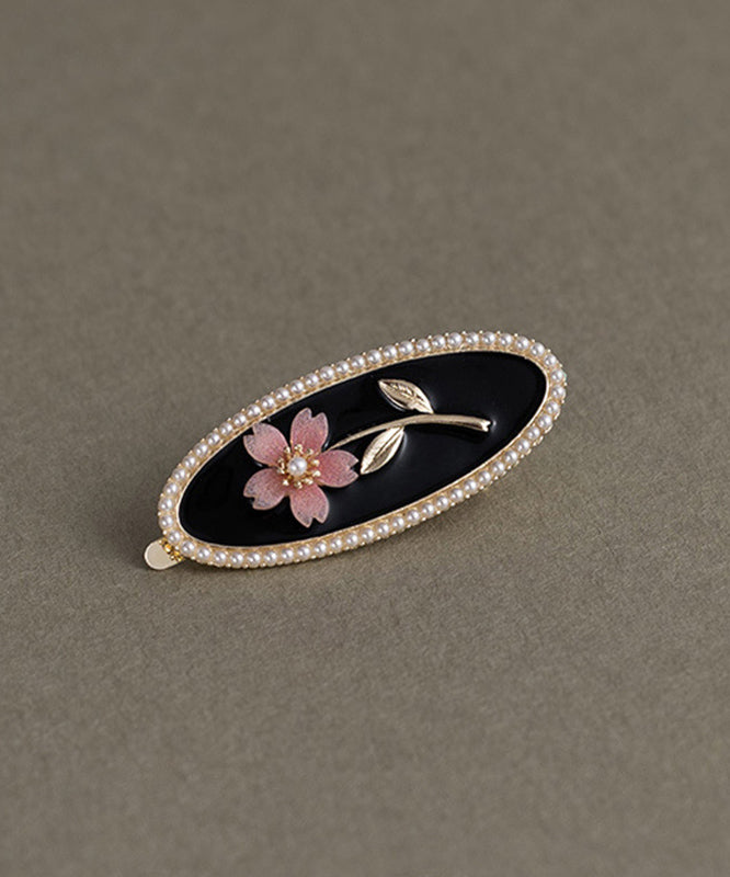 Chinese Style Black Alloy Pearl Resin Hairpin