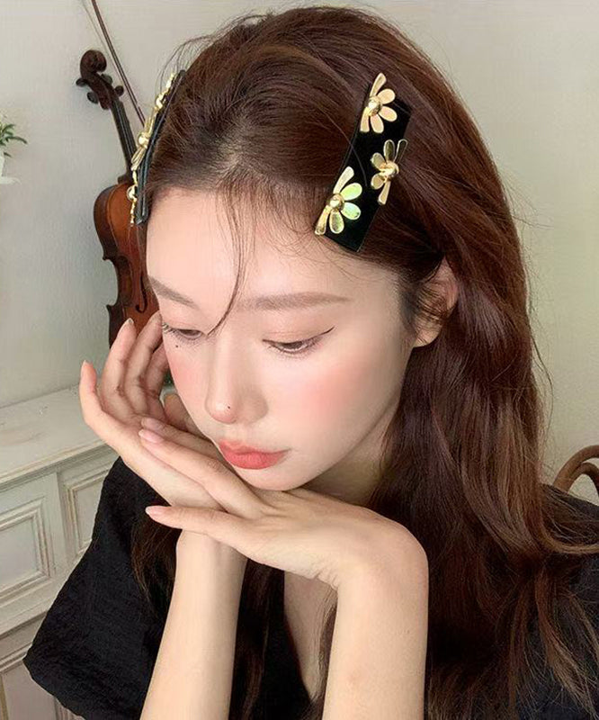 Chinese Style Black Metal Floral Hairpin