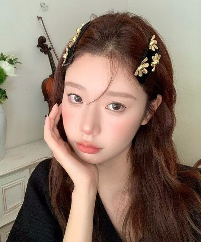 Chinese Style Black Metal Floral Hairpin