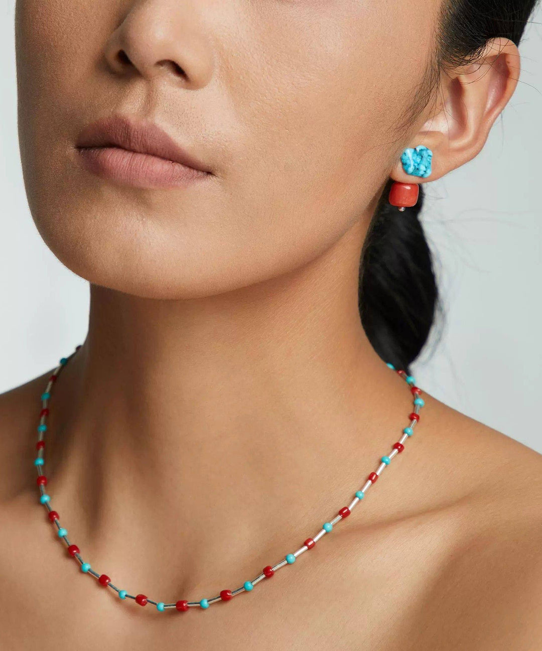 Chinese Style Colorblock Alloy Turquoise Drop Earrings - Omychic