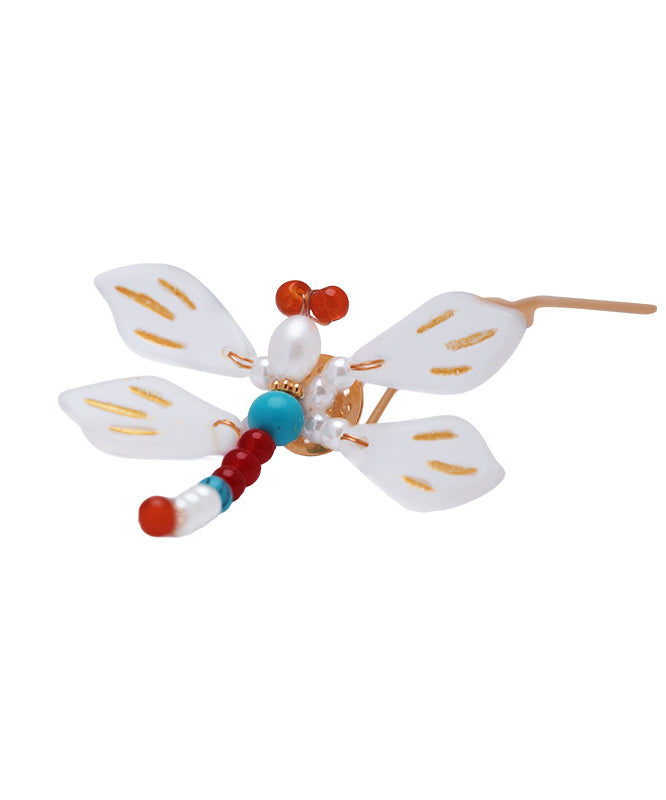 Chinese Style Copper Alloy Pearl Dragonfly Kids Hairpin