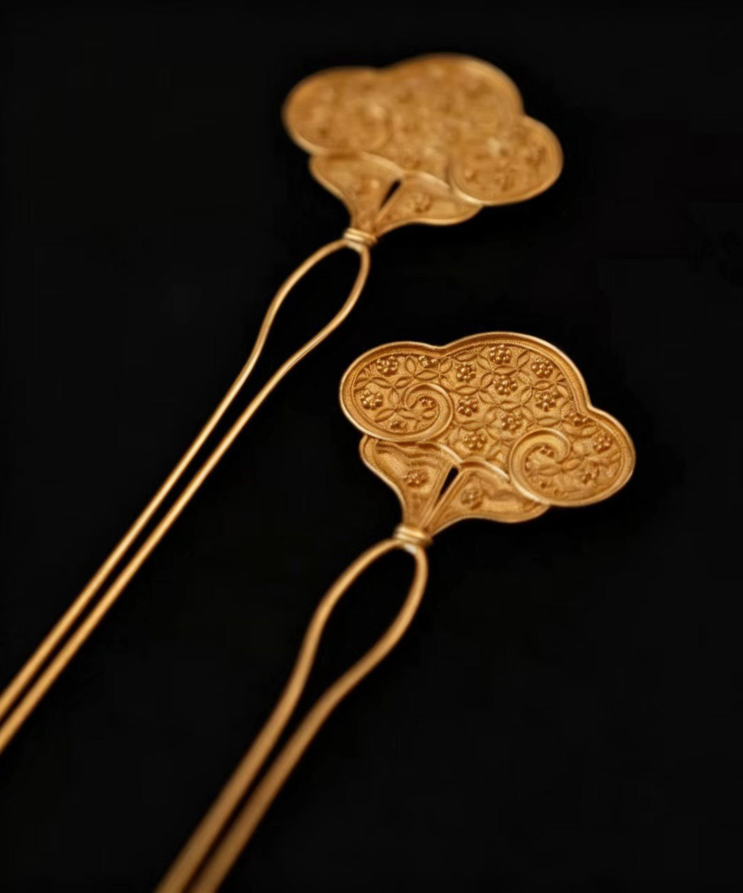 Chinese Style Gold Alloy Ruyi Pattern Hairpin