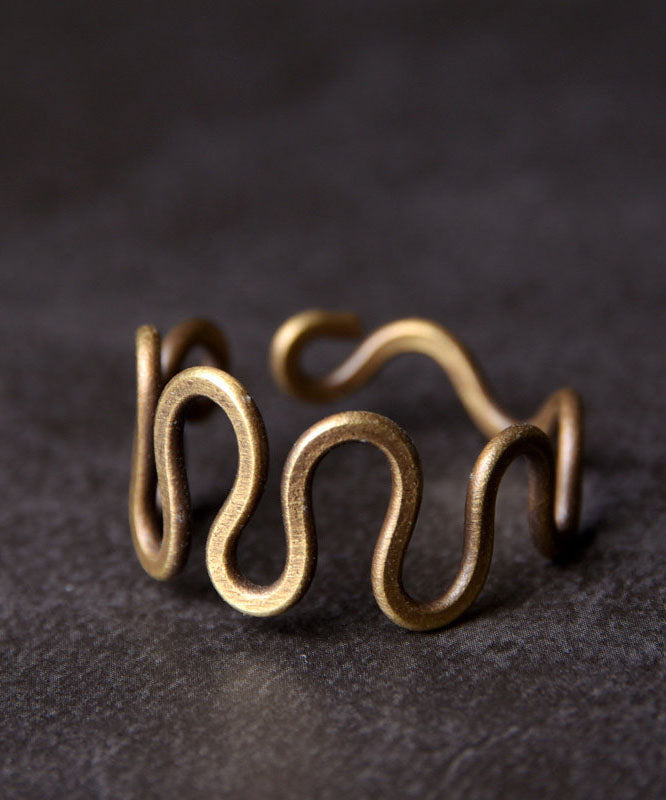 Chinese Style Gold Copper Hollow Out Unisex Cuff