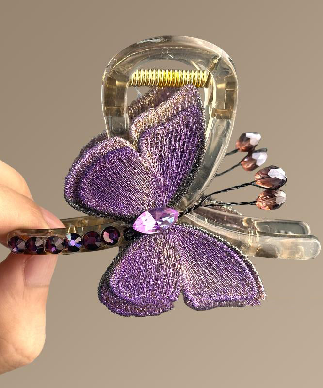 Chinese Style Green Acrylic Zircon Embroidery Butterfly Hairpin