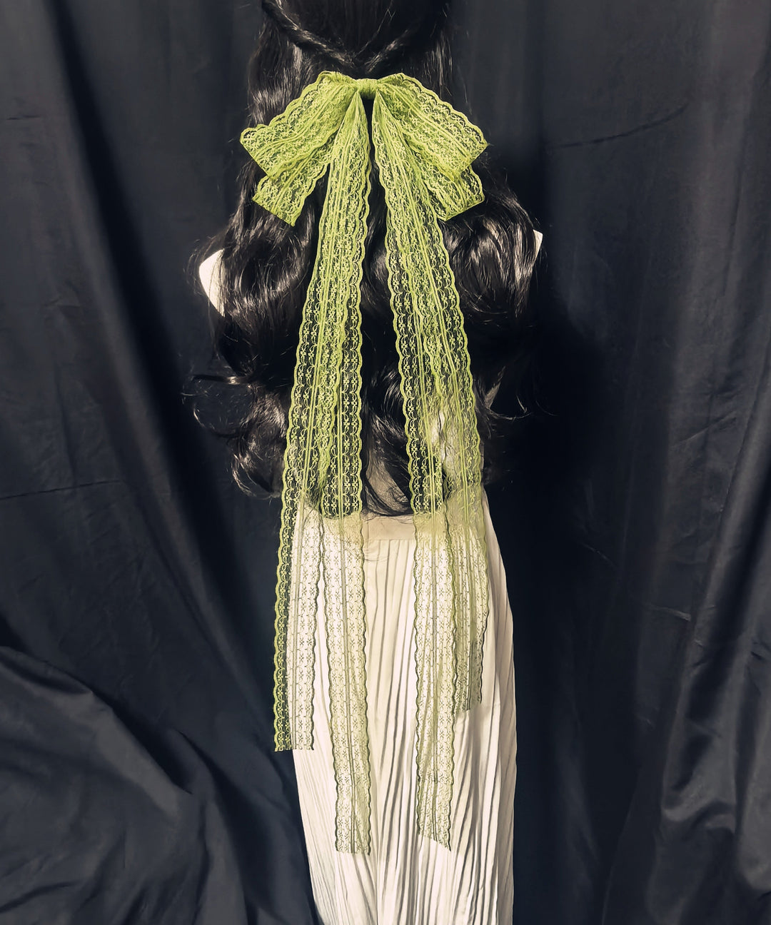 Chinese Style Green Alloy Lace Bow Ribbon Hairpin