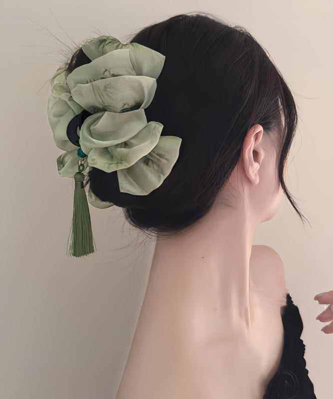 Chinese Style Light Green Tulle Cloud Tassel Hairpin
