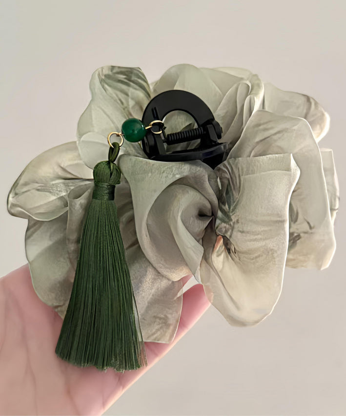 Chinese Style Light Green Tulle Cloud Tassel Hairpin
