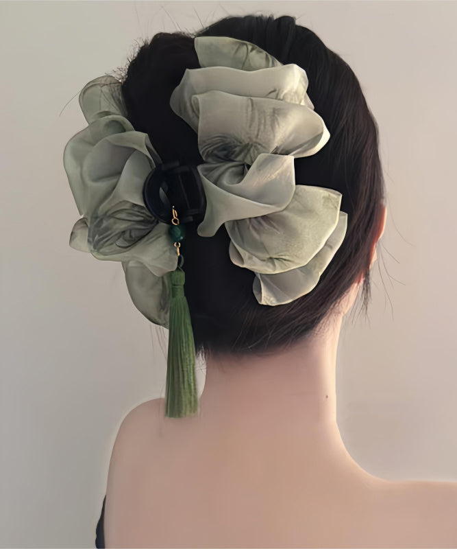Chinese Style Light Green Tulle Cloud Tassel Hairpin