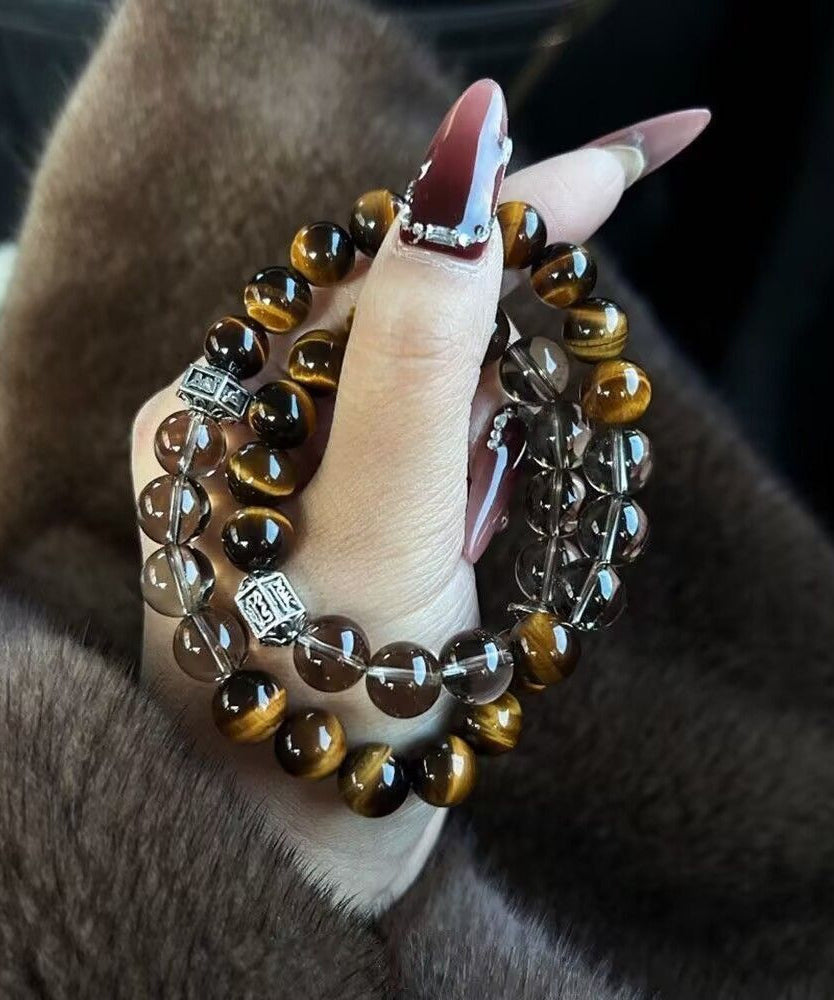 Chinese Style Metal Tiger's-Eye Chain Bracelet