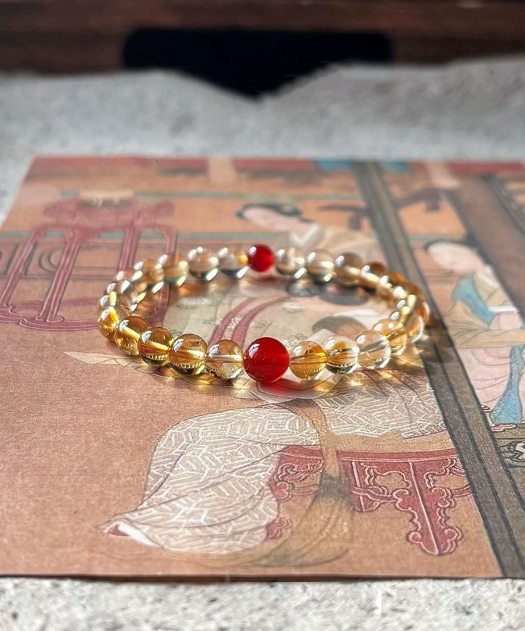 Chinese Style Natural Yellow Crystal Bracelet