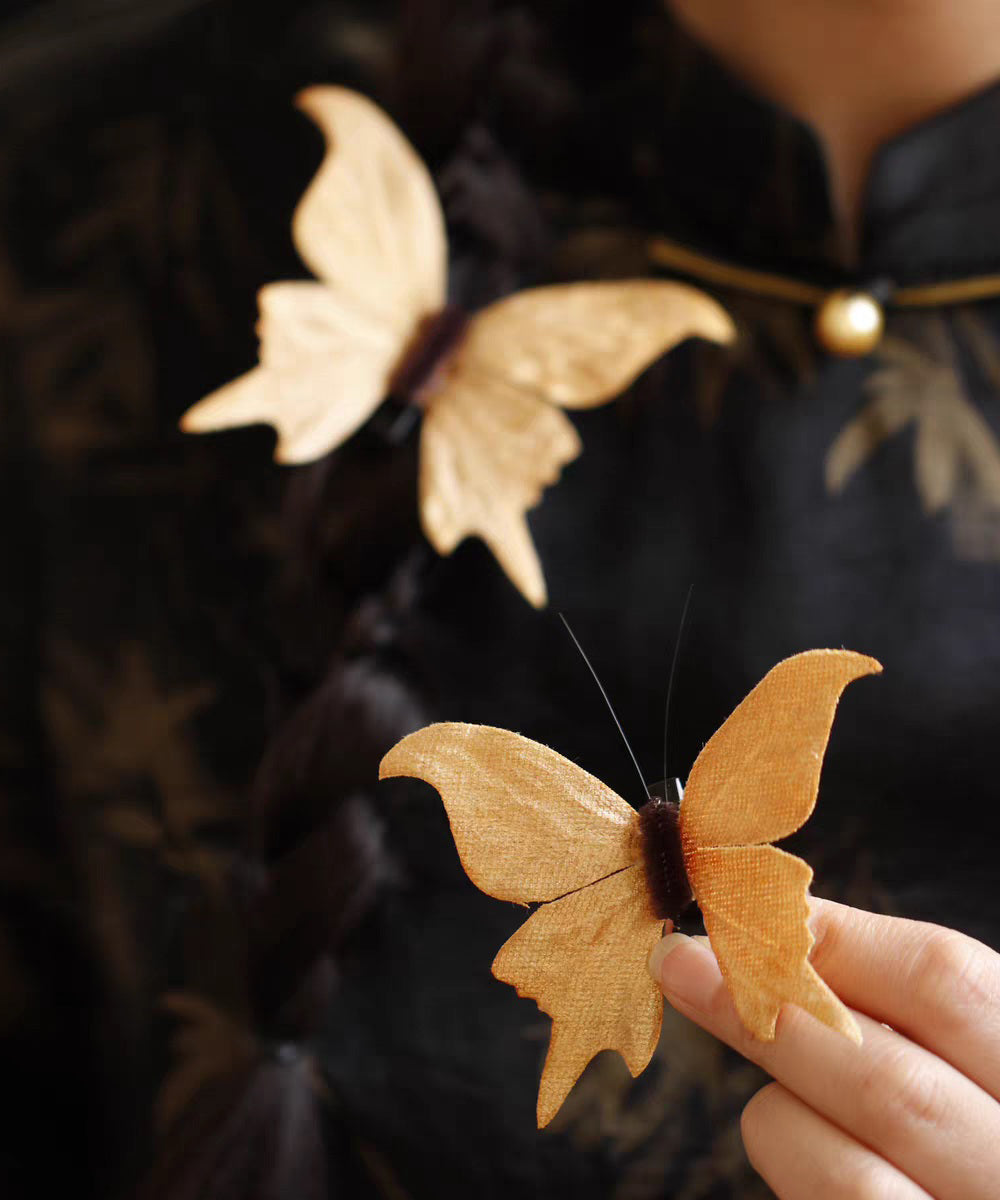Chinese Style Red Alloy Butterfly A Pair Hairpin