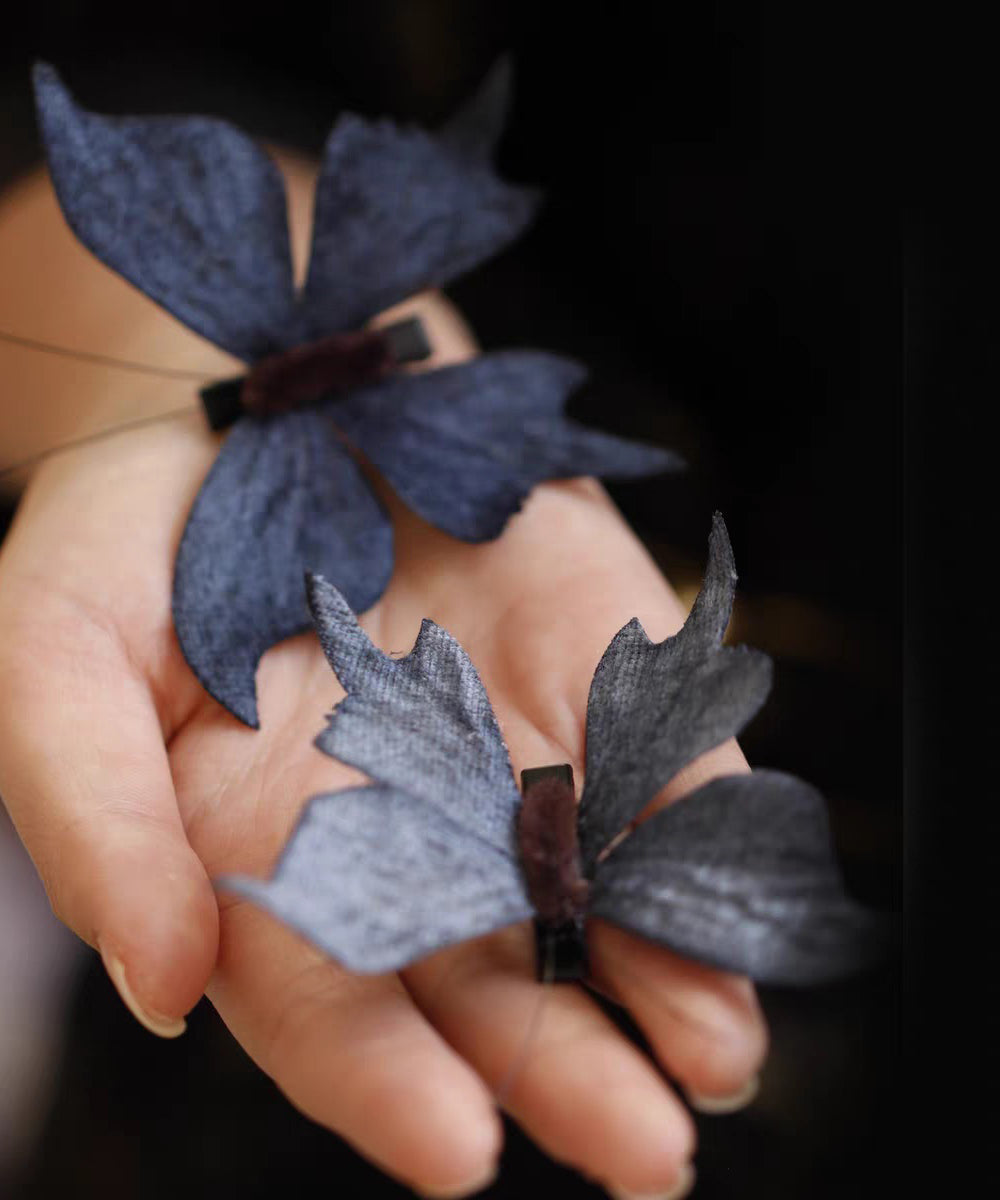 Chinese Style Red Alloy Butterfly A Pair Hairpin