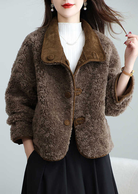 Chocolate Woolen Coat Outwear Oversized Wear On Both Sides Winter