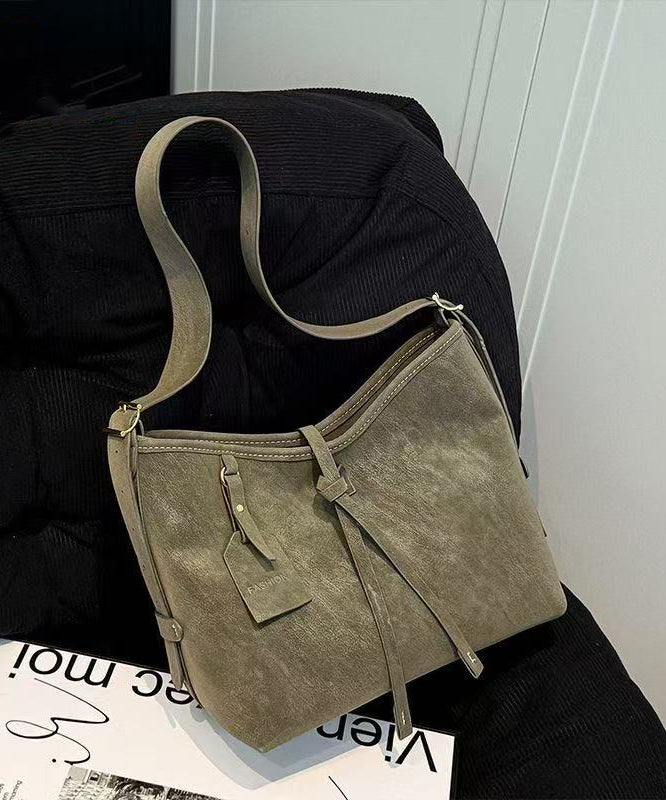Classy Army Green Solid Durable Faux Leather Messenger Bag