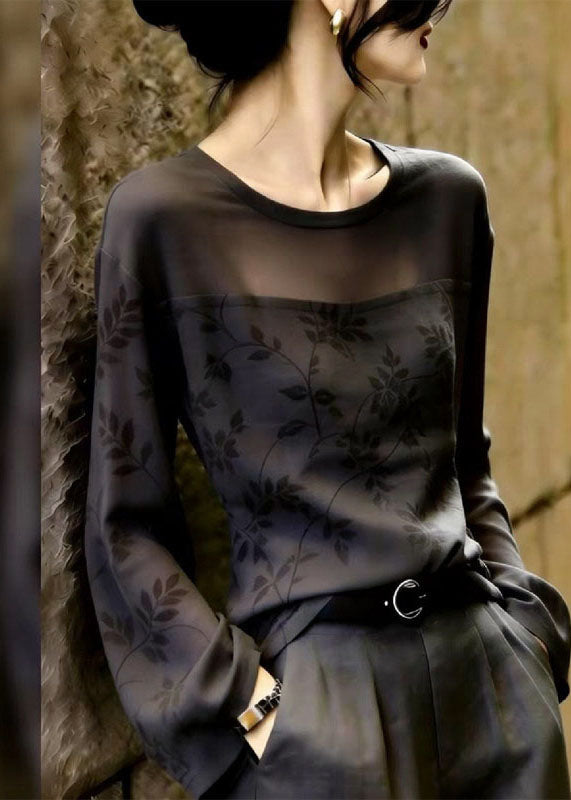 Classy Black Tulle Patchwork Top Fall