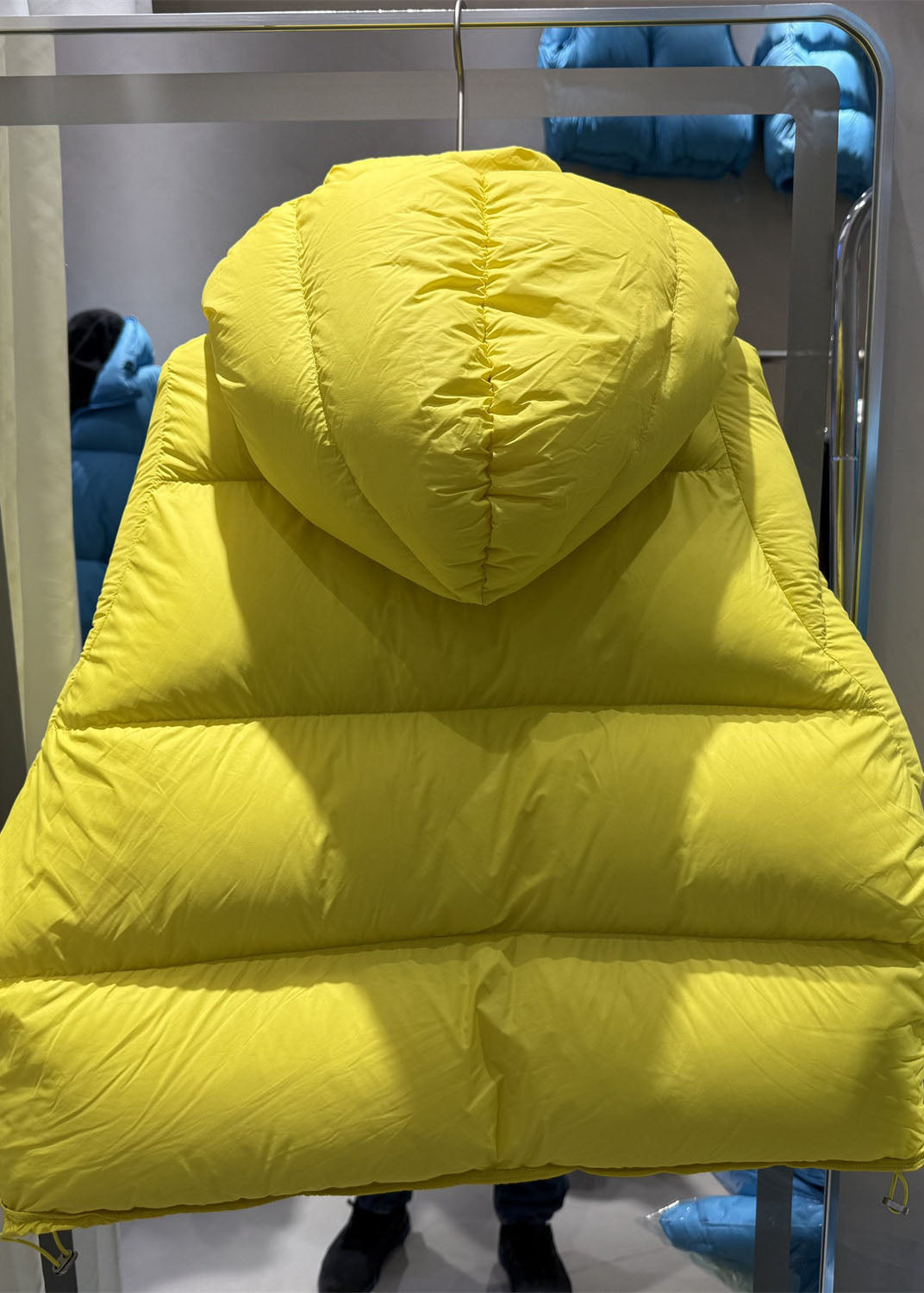 Classy Blue Hooded Oversized Duck Down Down Coat Winter